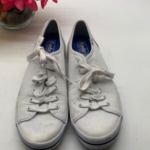 Keds White Canvas Sneakers Sz 8  SNK0284E
